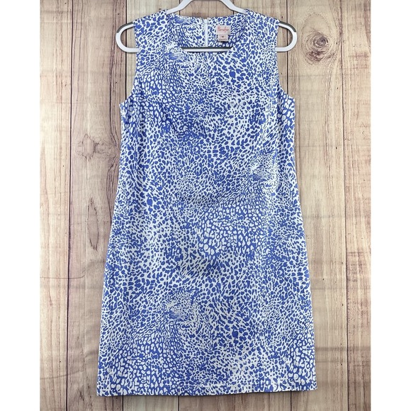 Persifor Dresses & Skirts - Persifor Blue White‎ Animal Print A-Line Shift Dress Knee Length Sz M Sleeveless